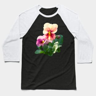 Sunlit Pansies Baseball T-Shirt